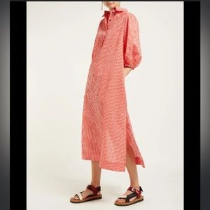 ISO Ganni Seersucker Split hem dress in Red Check in Suze 36/38